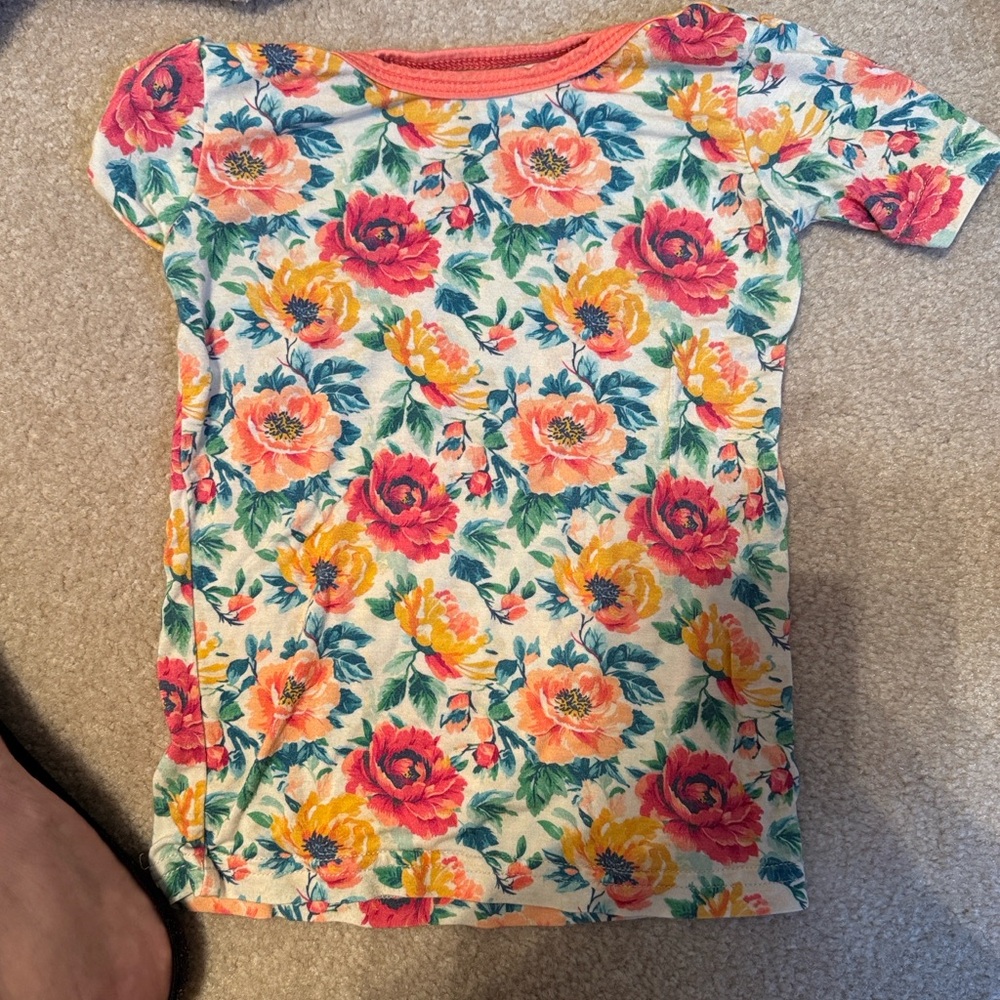 Boho floral two piece bamboo pajama set